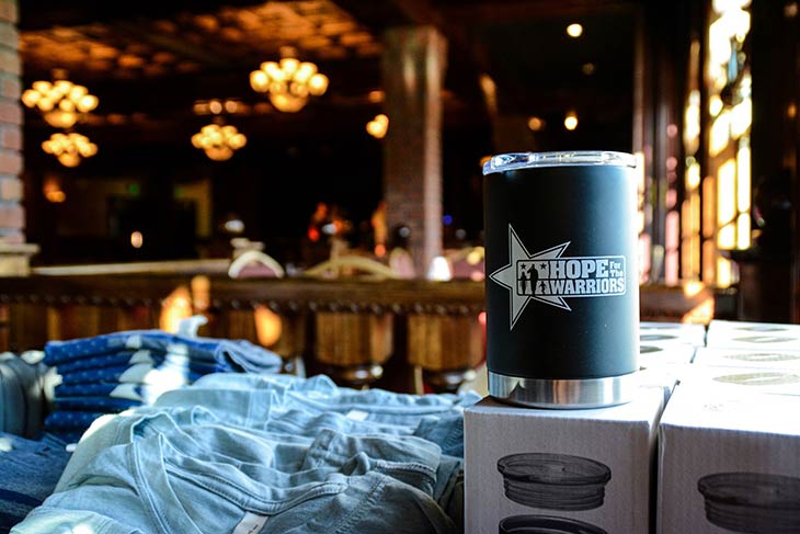 Photo of Hope For The Warriors 2021 beer koozie and shirts
