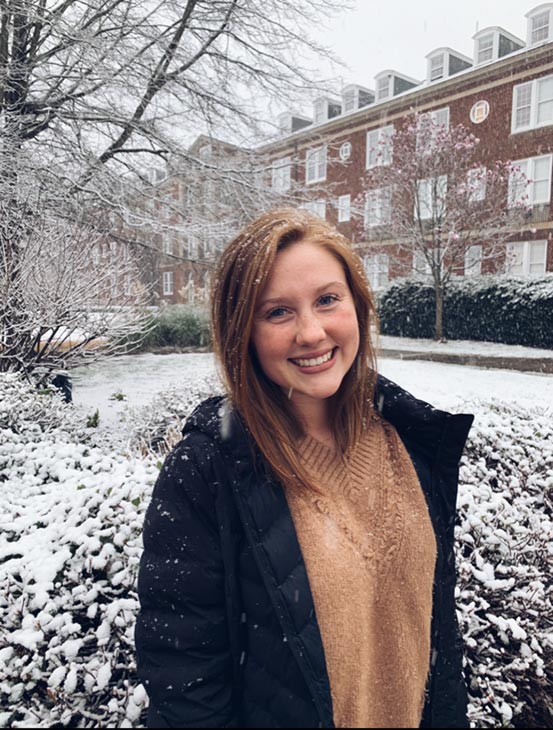 Photo of Cameron Blue outside in winter
