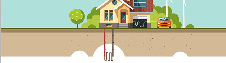 Illustration showing green home energy