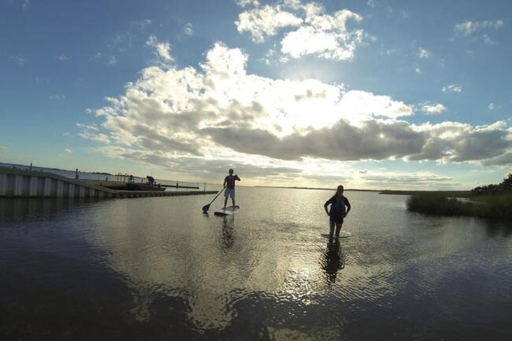 Photo of people paddle boarding on Kure Beach
