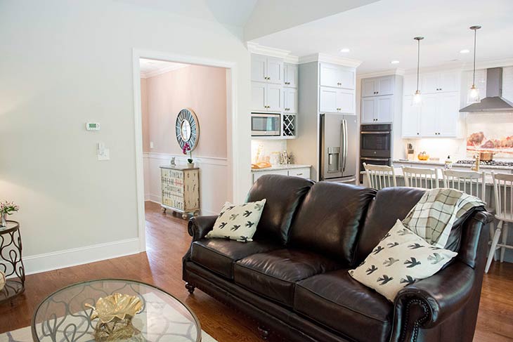 Photo of kitchen and living room